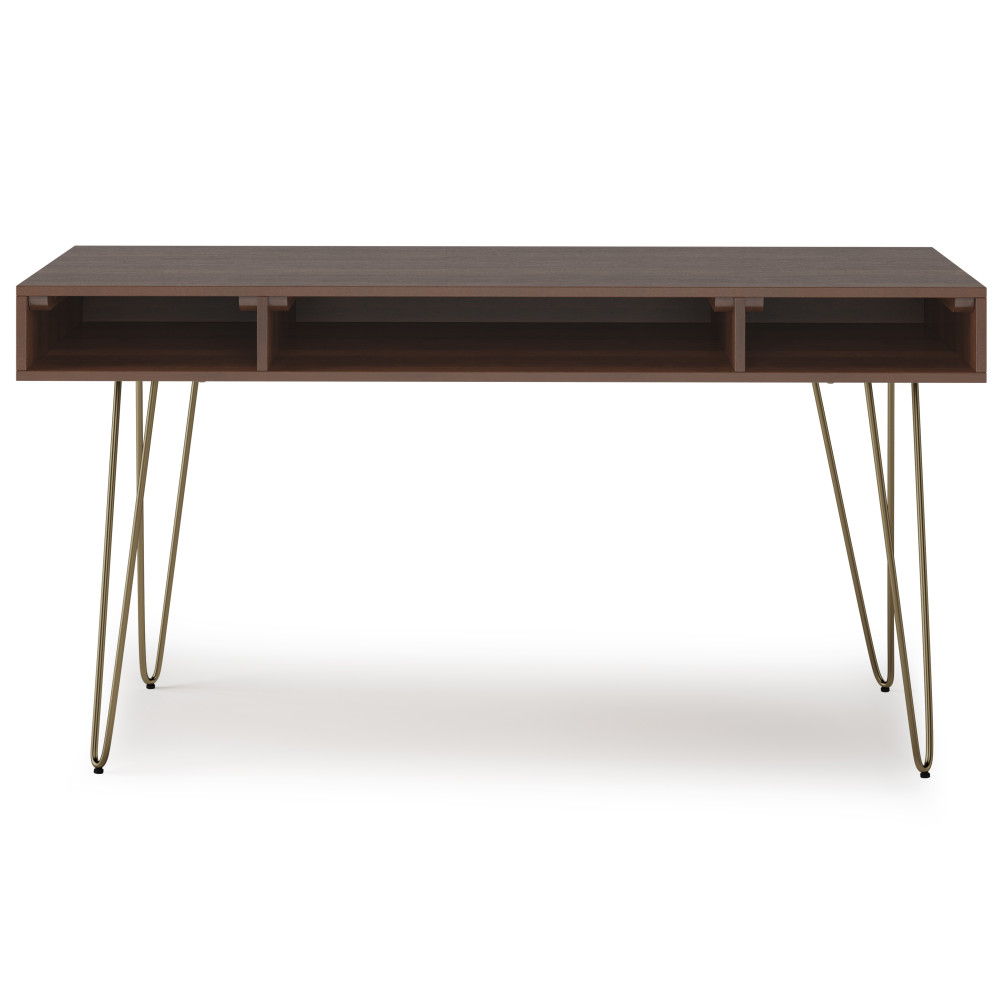 Hunter - Desk - Umber Brown / Gold