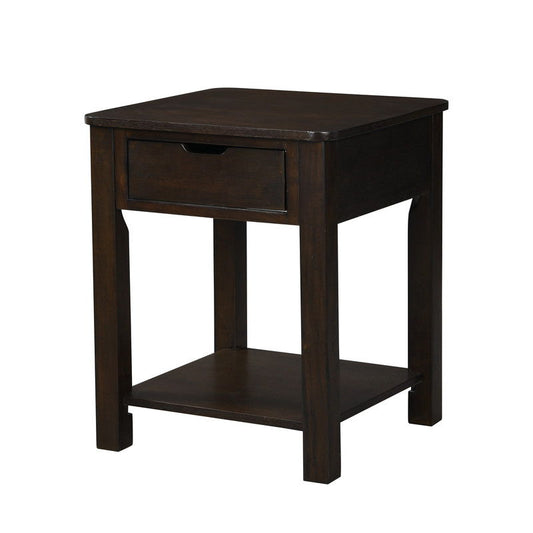 Flora - End Table With Drawer - Dark Brown