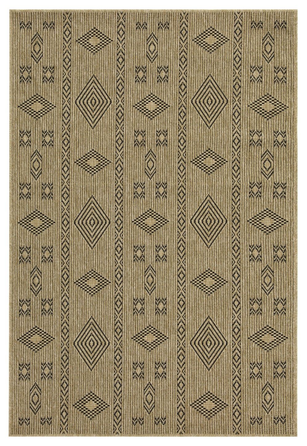 Earth - 5'3" X 7'3" Indoor, Outdoor Area Rug Polypropylene - Jute, Black