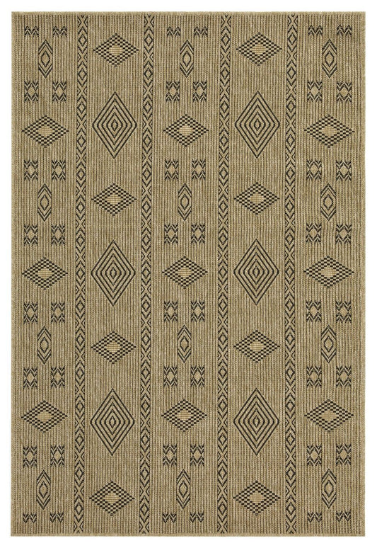 Earth - 7'10" X 10'3" Indoor, Outdoor Area Rug - Natural, Black