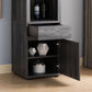 Modern Wine Showcasing Cabinet With Two Glass Shelves And Storage Cabinet - Distressed Gray