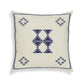 Aztec - Wool Square Accent Cushion - Cream / Indigo