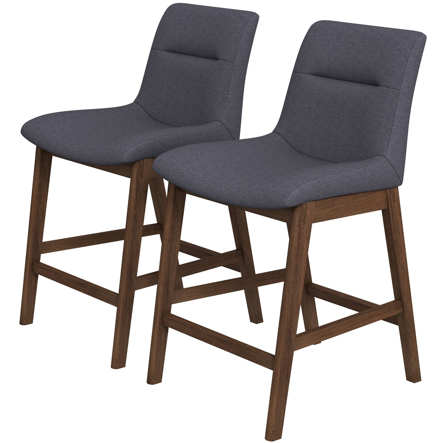 Jayden - Mid-Century Modern Upholstered Stool (Set of 2) - Gray