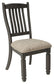 Tyler - Black / Grayish Brown - Dining Uph Side Chair (Set of 2) - Slatback