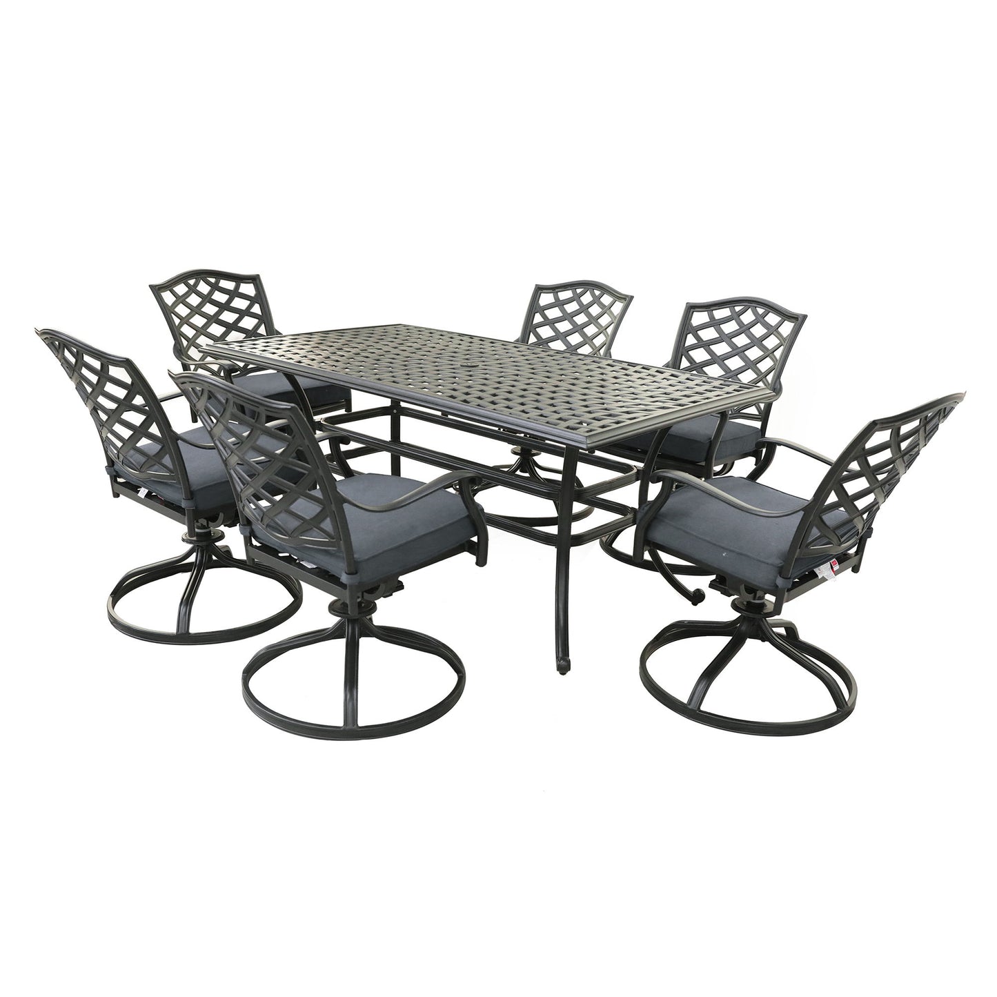 Rectangular Aluminum Dining Set With Cushions