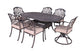 Oval Aluminum Dining Set With Cushions