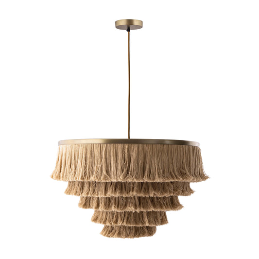 Sarai - Fringe Pendant - Natural