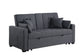 Cody II - Convertible Sleeper Loveseat With Cup Holder, Charging Ports and Pocket - Dark Gray