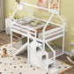 Twin Over Twin House Loft Or Bunk Bed With Slide And Staircase