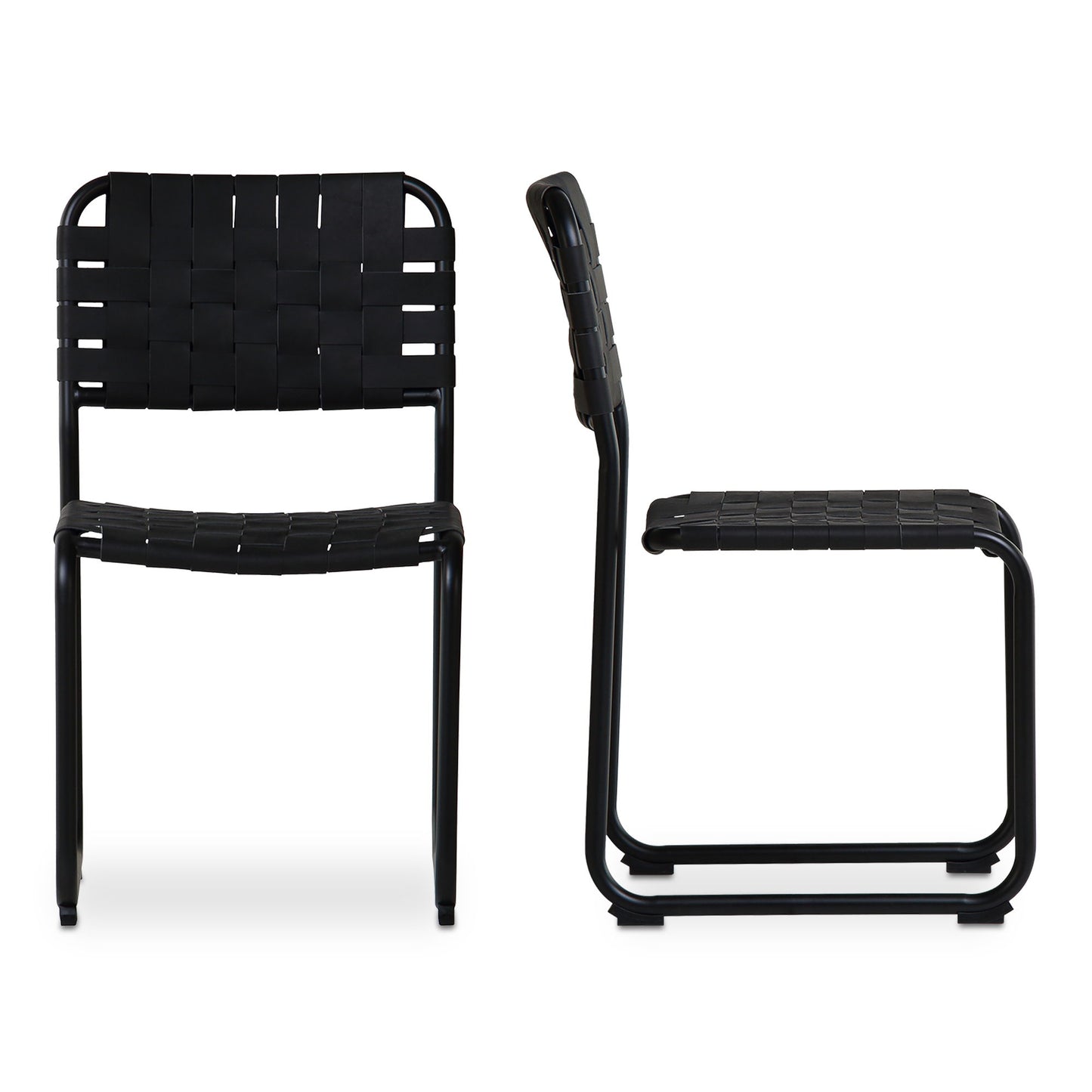 Moma - Leather Dining Chair (Set of 2) - Black