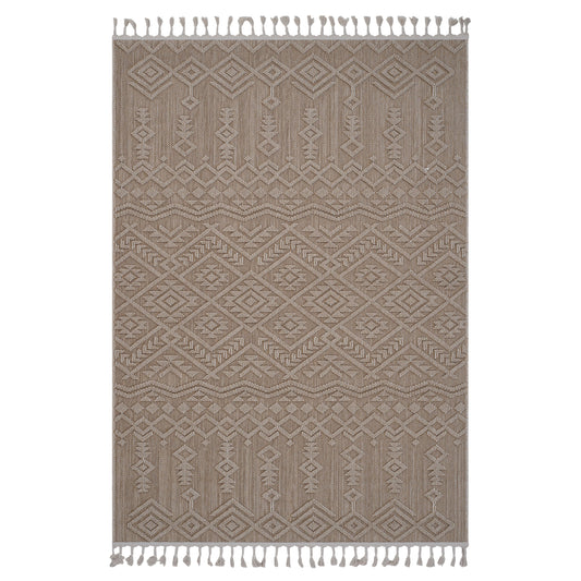 5' x 7' Traditional Indoor / Outdoor Area Rug - Natural