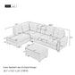 Reversible Sectional Sofa Space Saving With Storage Ottoman Rivet Ornament L-Shape Couch For Large Space Dorm Apartment