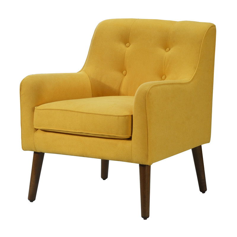 Ryder - Mid Century Modern Woven Fabric Tufted Armchair