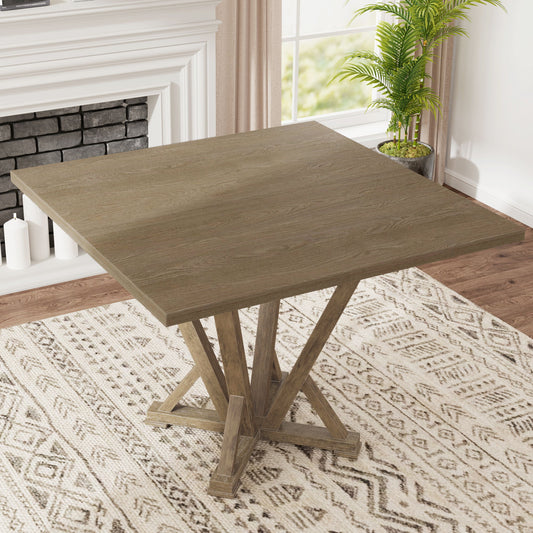 Modern Farmhouse Square Counter Table For 4 Seaters - Antique Wire Brushed