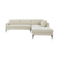 Serena - Velvet Large Chaise Sectional With Black Legs