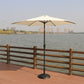 8.8' Outdoor Aluminum Patio Umbrella, Market Umbrella With 33 Pounds Round Resin Umbrella Base Lift