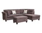 Diego - Fabric Sectional Sofa With Right Facing Chaise, Storage Ottoman, And 2 Accent Pillows