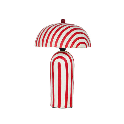 Maiori - Striped Papier Mache Table Lamp