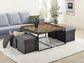 Vinny - Wood Grain Coffee Table Set With Raised Edges