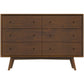 Caroline - Mid-Century Modern Solid Wood Dresser - Brown