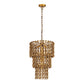 Nirsa - Brass Chain Link 3-Tier Chandelier - Gold