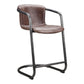 Freeman - Counter Stool Stool Leather (Set of 2) - Grazed Brown