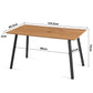 Modern Design Rectangle MDF Restaurant Wooden Dining Table With Metal Frame - Walnut