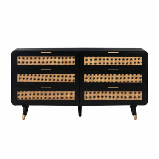 Christine - 6 Drawer Dresser - Black