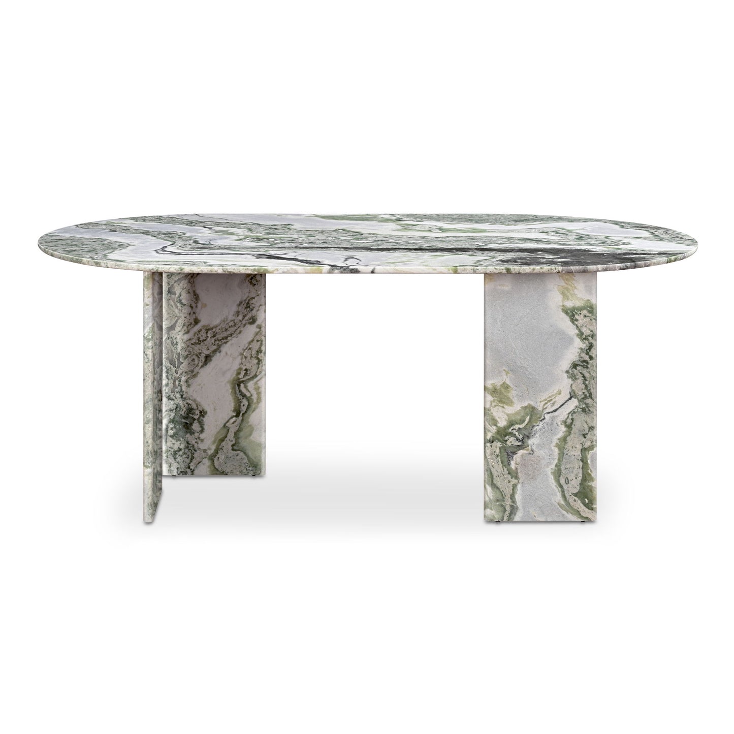 Celia - Oval Dining Table - Gray / Green