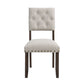 Modern Tufted Back Upholstered Nailhead Trim Dining Chairs (Set of 2) - Beige