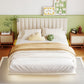 Queen Size Upholstered Bed With Sensor Light And Headboard, Floating Velvet Platform Bed - Beige