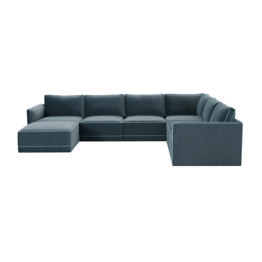 Willow - Modular Large Chaise Sectional - Misty Blue