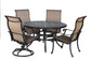 Round 4 Person Dining Set - Antique Bronze