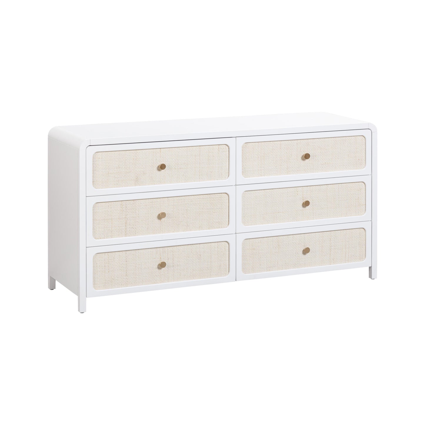 Patty - Rattan 6 Drawer Dresser - White