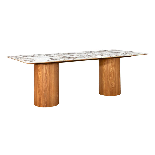 Tamara - Marble Ceramic Rectangular Dining Table - Light Brown