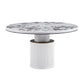 Vanessa - Marble Lacquer Round Dining Table - White