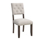 Modern Tufted Back Upholstered Nailhead Trim Dining Chairs (Set of 2) - Beige