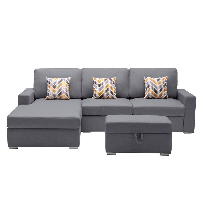 Nolan - 4 Piece Reversible Sectional Sofa Chaise With Interchangeable Legs