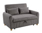 Justine - Corduroy Convertible Sleeper Loveseat - Brown