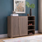 Entryway 4 Tier Organizing Storage Cabinet, Double Door Wooden Shoe Cabinet - Dark Taupe