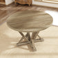 Modern Farmhouse Round Counter Table For 4 Seaters - Antique Wire Brushed