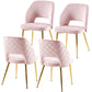 Velvet Dining Chairs With Metal Legs And Hollow Back Upholstered Dining Chairs