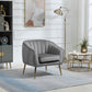 Velvet Accent Chair With Ottoman, Modern Tufted Barrel Chair Ottoman Set For Living Room Bedroom