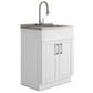 Shaker - Modern Wide, Laundry Cabinet With Faucet And Stainless Steel Sink