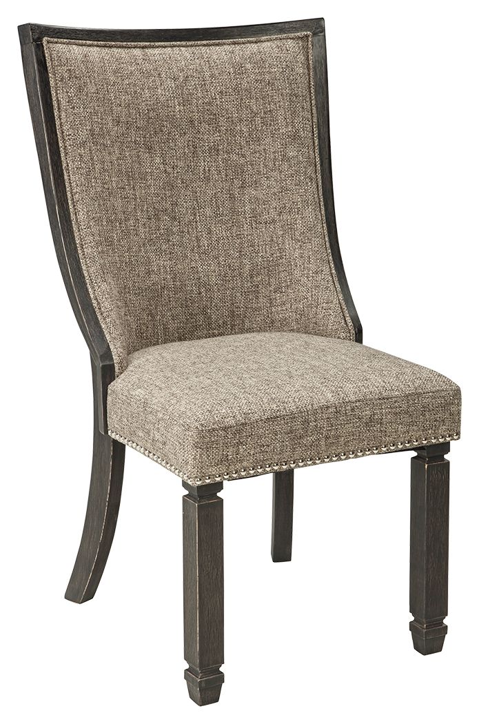 Tyler - Black / Grayish Brown - Dining Uph Side Chair (Set of 2) - Framed Back