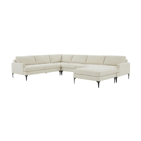 Serena - Large Chaise Sectional With Black Legs