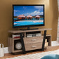 Home Entertainment Modern TV Stand With Two Drawers And Multi Shelving - Dark Taupe / Black