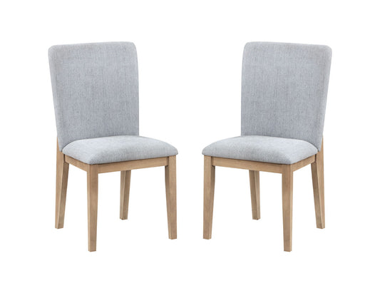 Caspian - 19" Linen And Oak Finish Dining Chair (Set of 2) - Gray