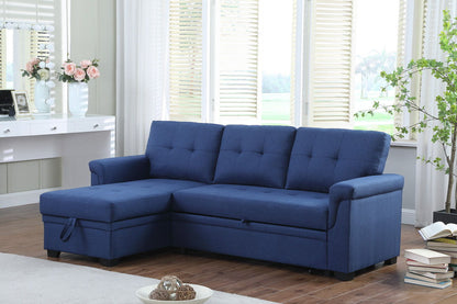 Lucca - Linen Reversible Sleeper Sectional Sofa With Storage Chaise