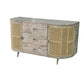 TV Console With Cane Doors - Multicolor